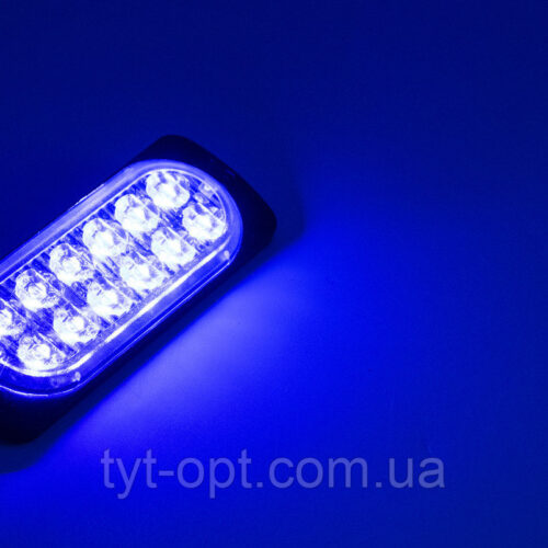Сигнальні LED WARNING LIGHT / 12LED / 18-Режимів / Синій / 10v-30v