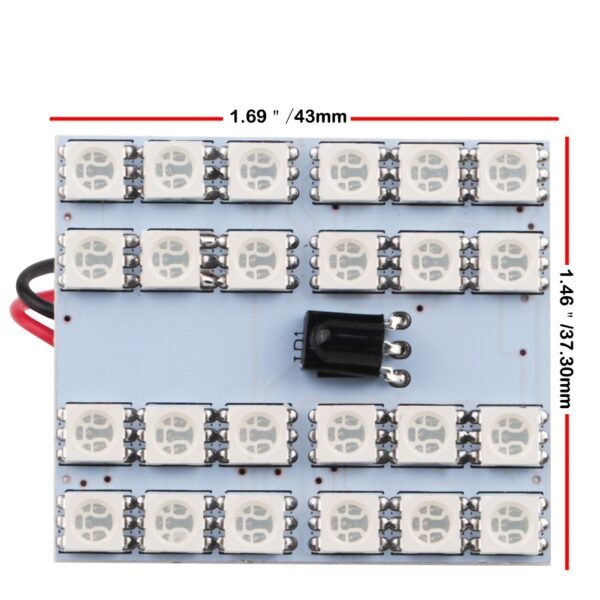 Led Rgb Лампа В Плафон 24-5050 (2 Змінних Цоколя, 24Led)