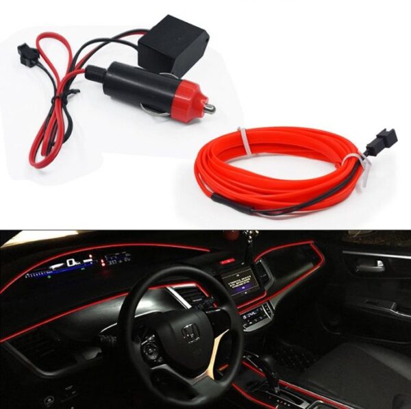 Холодний Неон &Quot;Car El Smart Wire&Quot; 3М Red / Кант + Інвертор