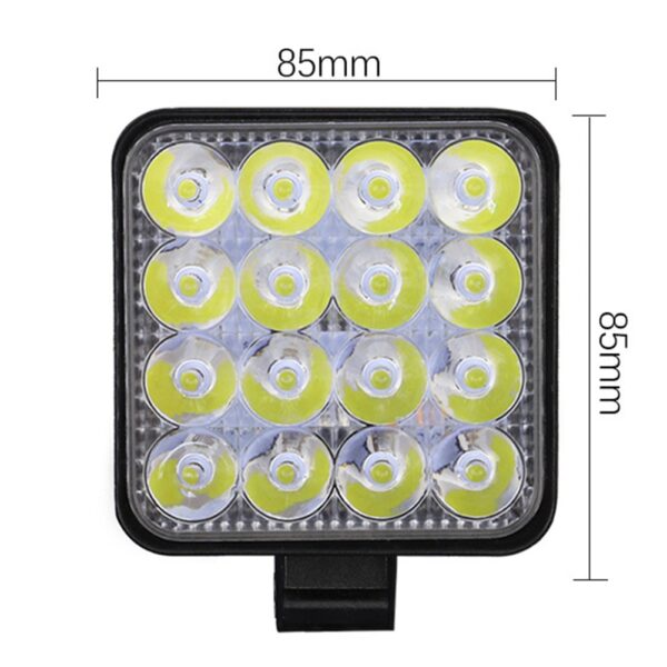 СТРОБОСКОП, ФСО, вспишки + Led фара, квадратна, 16 діодів/48W, 1шт - Зображення 8