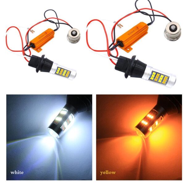 DRL & Turn Light 42SMD LED лампи в повороти з ДГЗ / P21W-1156 (BA15S) / к-кт 2шт - Зображення 6