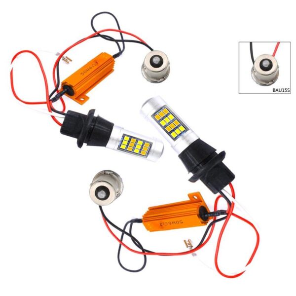 DRL & Turn Light 42SMD LED лампи в повороти з ДГЗ / P21W-1156 (BA15S) / к-кт 2шт - Зображення 7