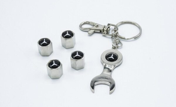 Ковпачкі на ніпель з ключиком "TIRE VALVES YX-088" / лого-Mercedes (merc02-02) - Зображення 8
