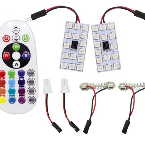 LED RGB лампа в плафон 15-5050 (2 змінних цоколя, 15LED)