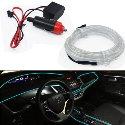 Холодний неон “Car EL SMART WIRE” 5м ICE-blue / Кант + інвертор