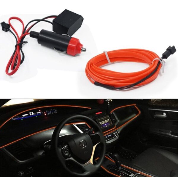 Холодний неон "Car EL SMART WIRE" 5м Orange / Кант + інвертор - Зображення 4