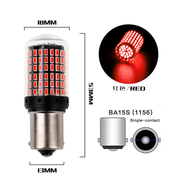LED лампа / Цоколь 1156-144LED / CAN (ПОМАРАНЧЕВИЙ) к-кт 2шт - Зображення 9