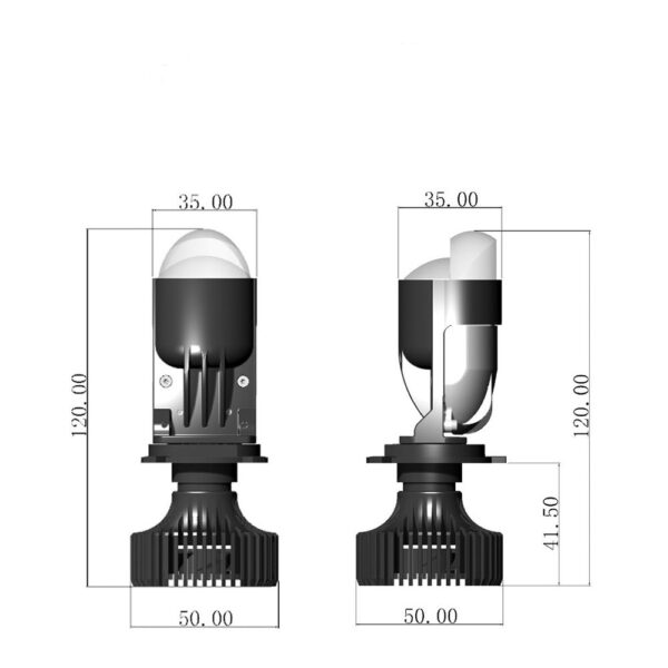Світлодіодні LED-лампи Bi-Led з лінзою Y9S - H4 (ближній/дальній) 16000 LM 6500 K 9-32В ( к-кт 2шт) - Зображення 9