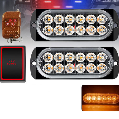 СТРОБОСКОП 12 LED 2IN1 С ПУЛЬТОМ  (ЖОВТИЙ)