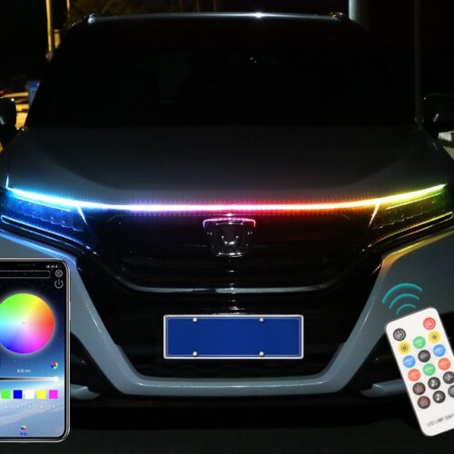 180 см RGB LED гнучка підсвітка капота, Пульт + управління з телефону APP